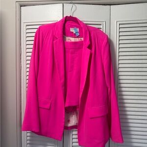 Skies Are Blue Pink Blazer & Shorts 2 Piece Set